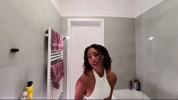Hot Sexy Braless All Natural Big Tits Ebony Real College Girl in a Shiny Latex Gold Mini Skirt Goes Panties off Multiple Cameras